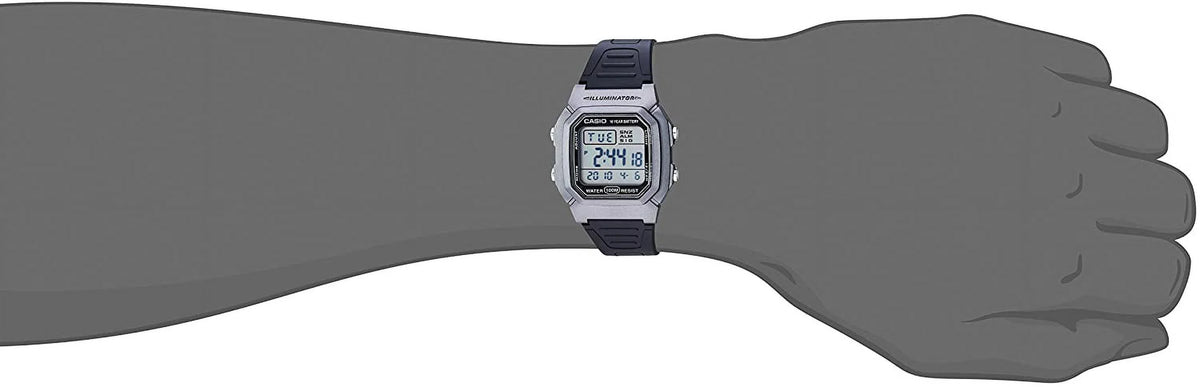 Silver Black Dual Time Digital Watch F534