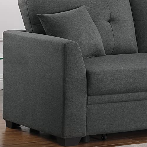 81" Grey L Shaped Sleeper Sofa with Storage V783