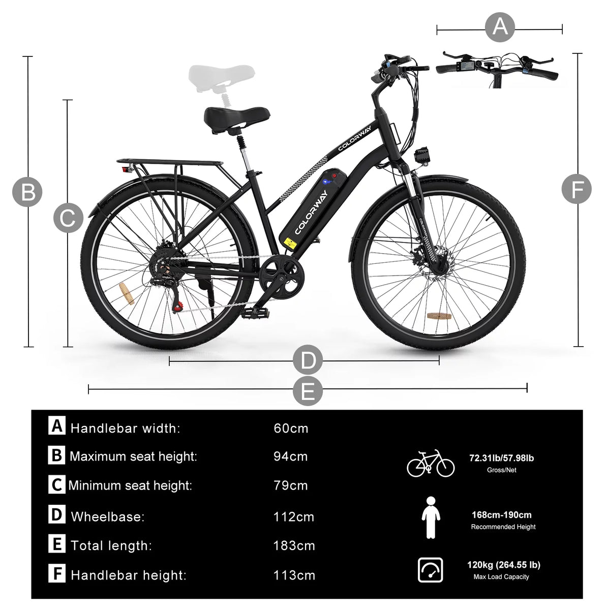 500W Electric Bike 36V 12Ah 7 Speeds U6359