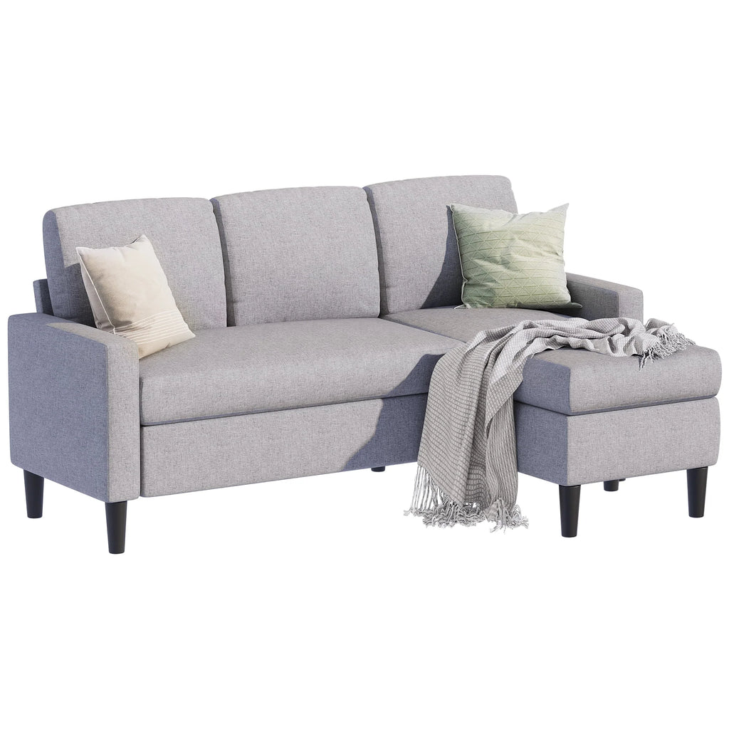 Convertible Sectional Sofa L-Shaped 3-Seat Couch with Reversible Chaise S57058