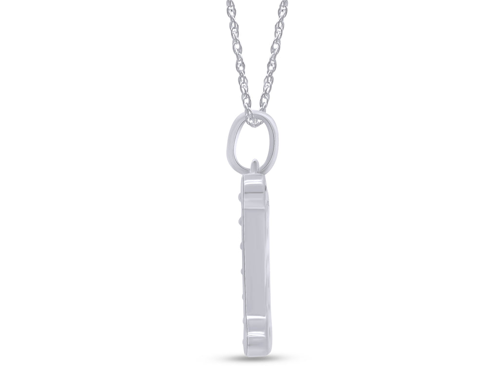1/5 Ct Round Cut Moissanite Initial "I" Pendant Necklace in 14k White Gold Over Sterling Silver 18" Chain R40915
