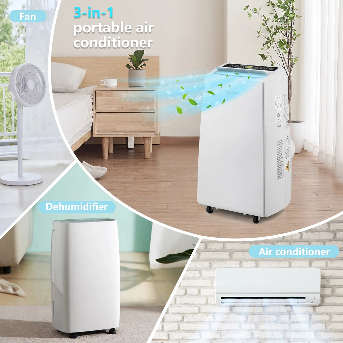 12000 BTU Portable Air Conditioner with Dehumidifier and Fan N220591