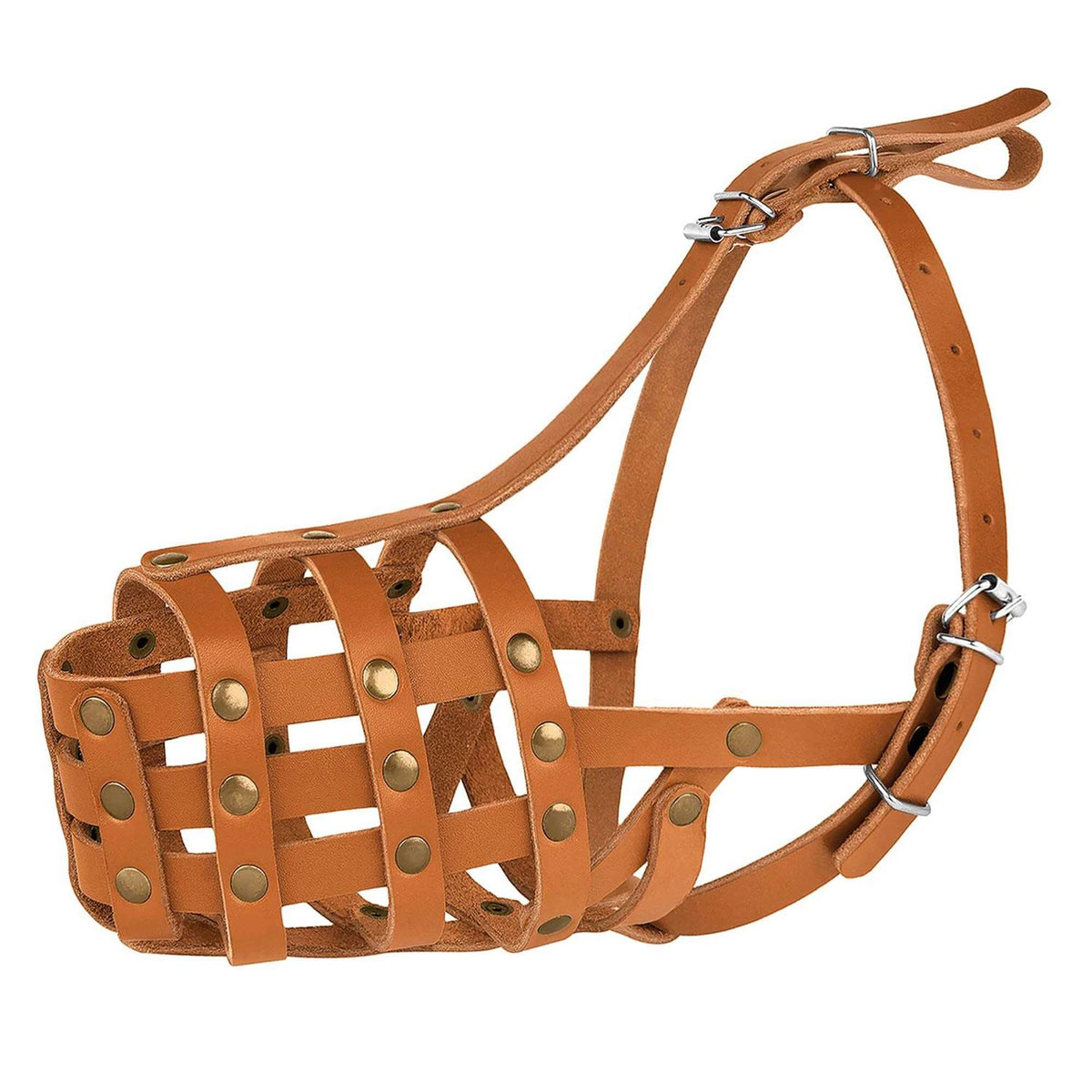 Leather Dog Muzzle Adjustable Breathable Medium Large Breeds Y319