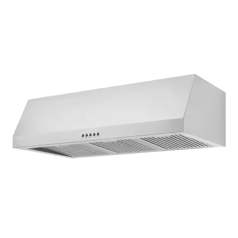 36 in. W Convertible Under Cabinet Range Hood in Stainless Steel with LED Lights W663350