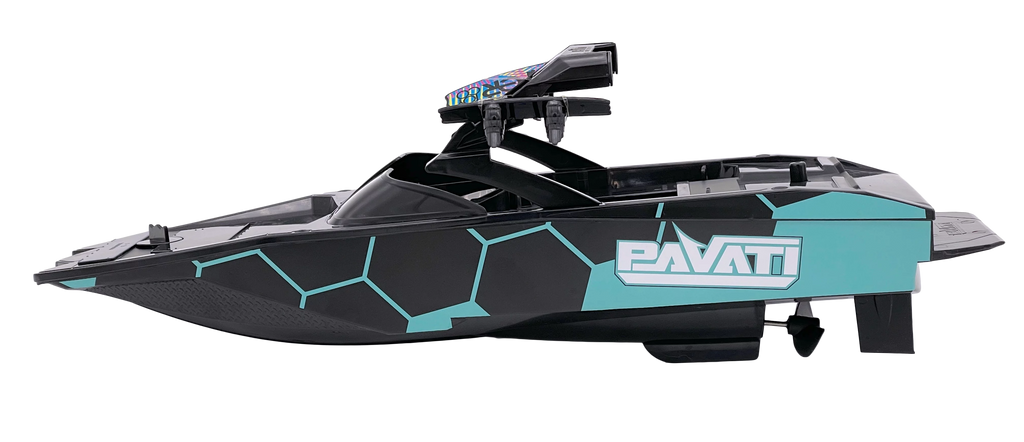 1:18 Electric Blue and Black Remote Control Wakeboard Boat S7349