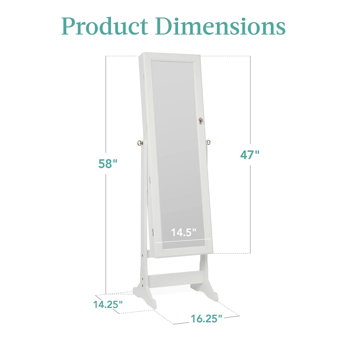White Velvet Jewelry Armoire Cabinet A193064