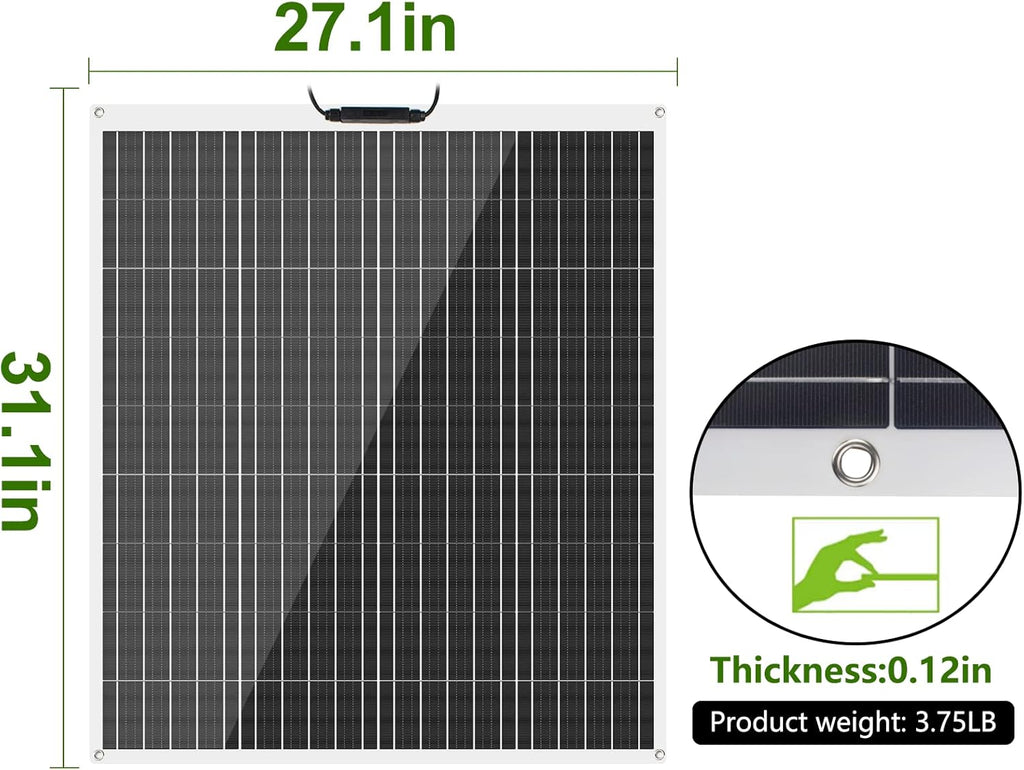 Flexible 100W 12V Monocrystalline Semi-Flexible Solar Panel Z218516