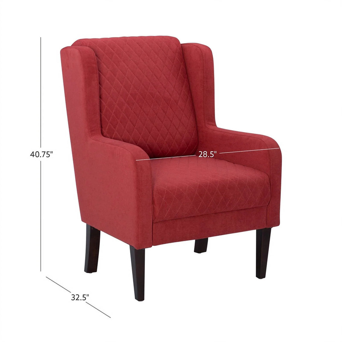 Upholstered Wingback Accent Chair with Quilted Back & Seat S932