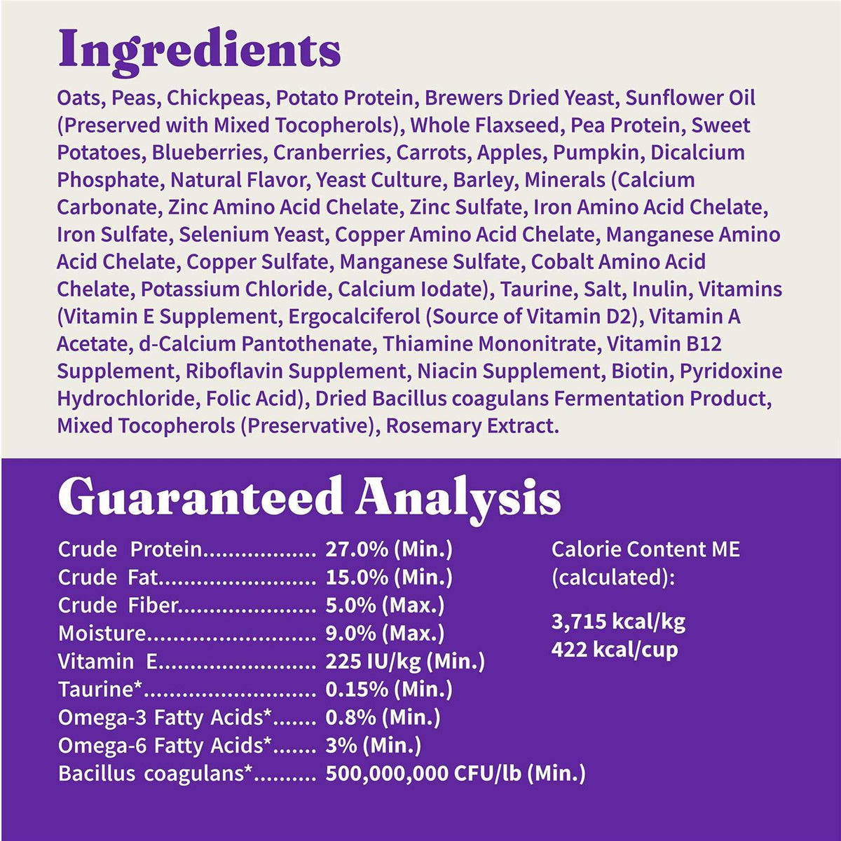 Vegan Plant-Based Dry Dog Food E78409