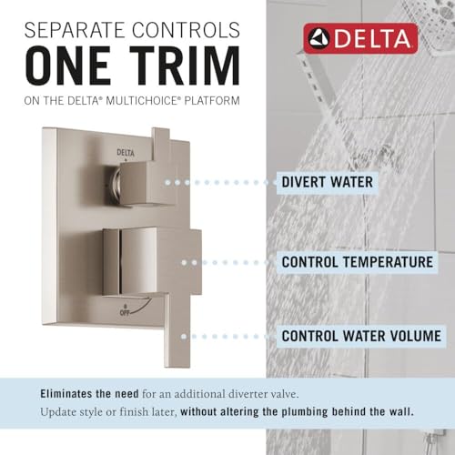 2-Setting Square Shower System with Rain Shower Head and Handheld Spray K561