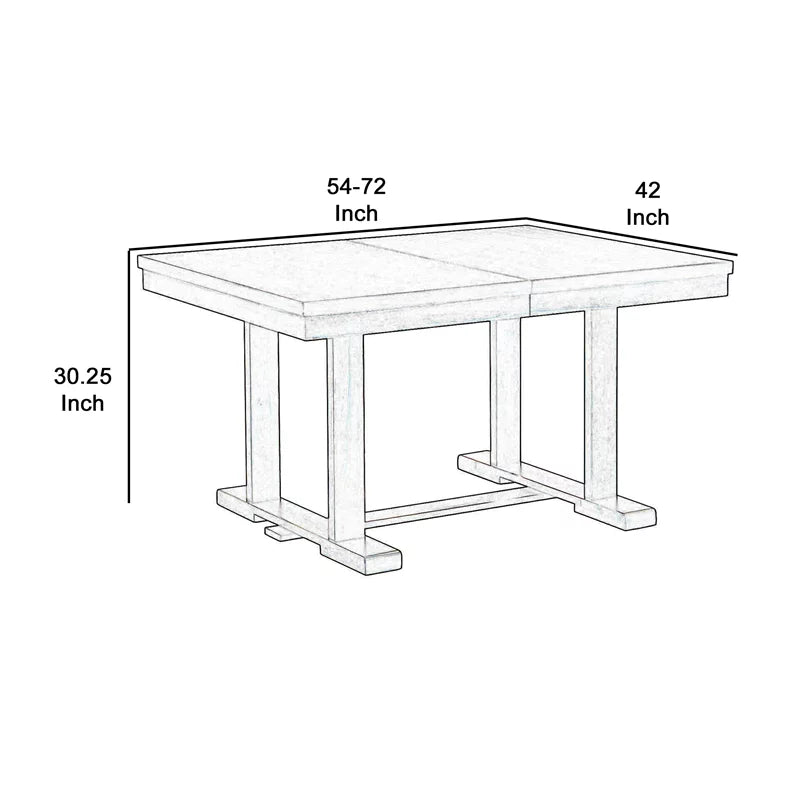 Brown Extensible Wooden Dining Table W5401