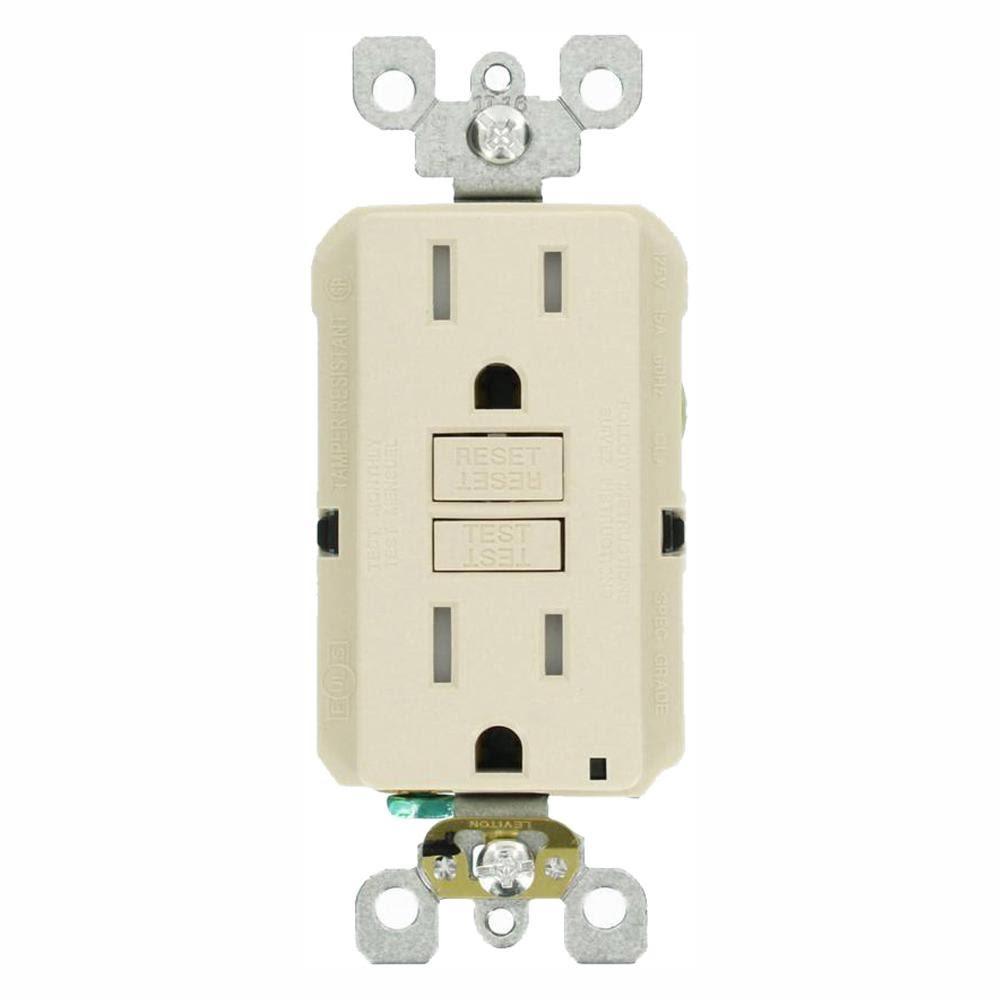 15 Amp 125-Volt Tamper Resistant GFCI Outlet, Light Almond (9-Pack) W359020