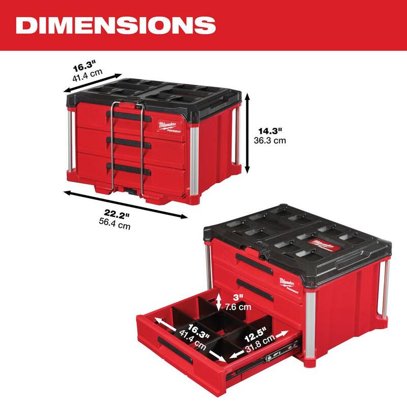 22 in. 3-Drawer Tool Box with Metal Reinforced Corners I807