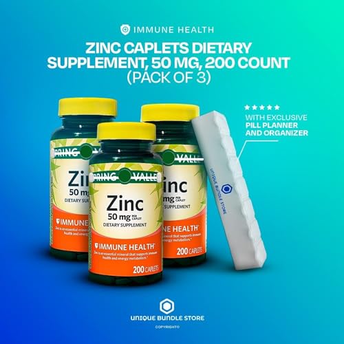 200 Caplets Zinc 50mg Dietary Supplement (Pack of 3) I95903