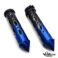 Black Blue Cruiser Motorcycle 22mm 7/8" Spike Hole Hollow-out Hand Grips Handlebar F69254