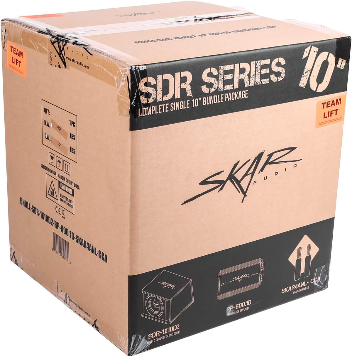 Single 10" Loaded Enclosure Subwoofer Bass Package with Amplifier A72461