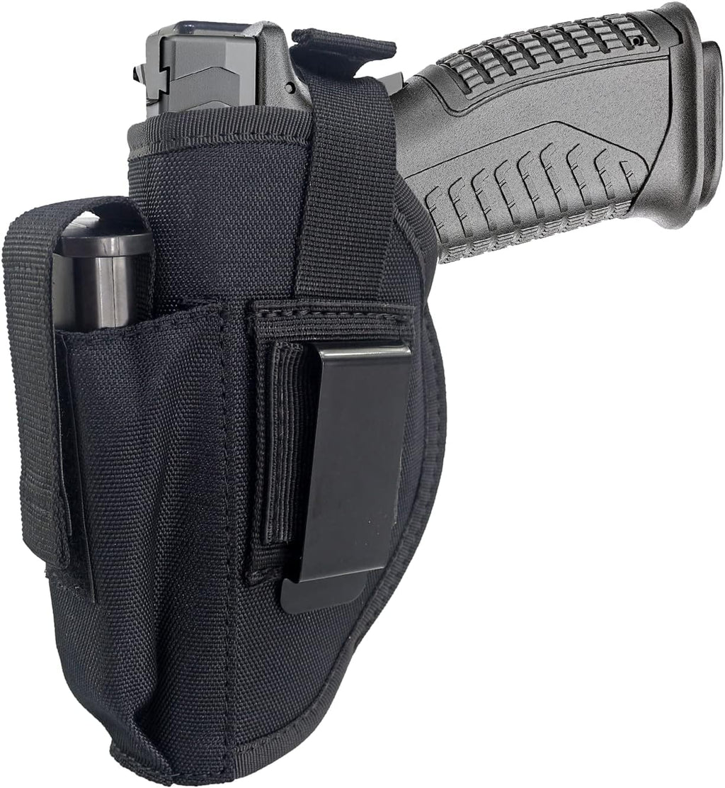 Black Tactical Belt Holster with Mag Pouch and Metal Clip X773