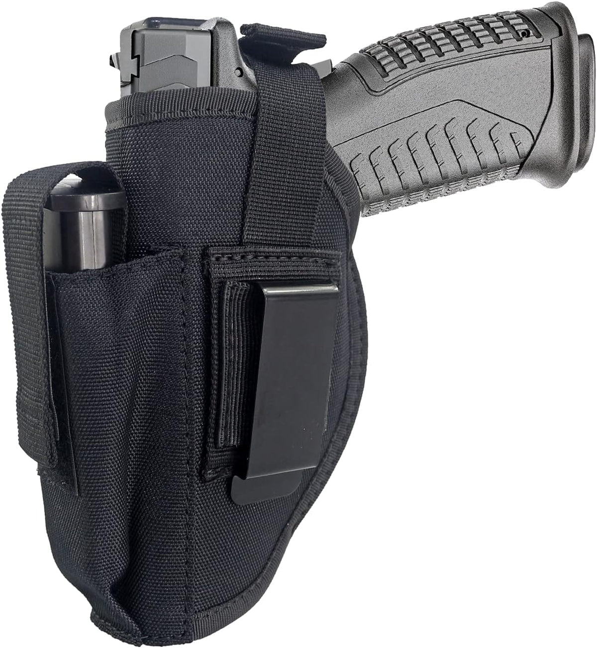 Black Tactical Belt Holster with Mag Pouch and Metal Clip X773