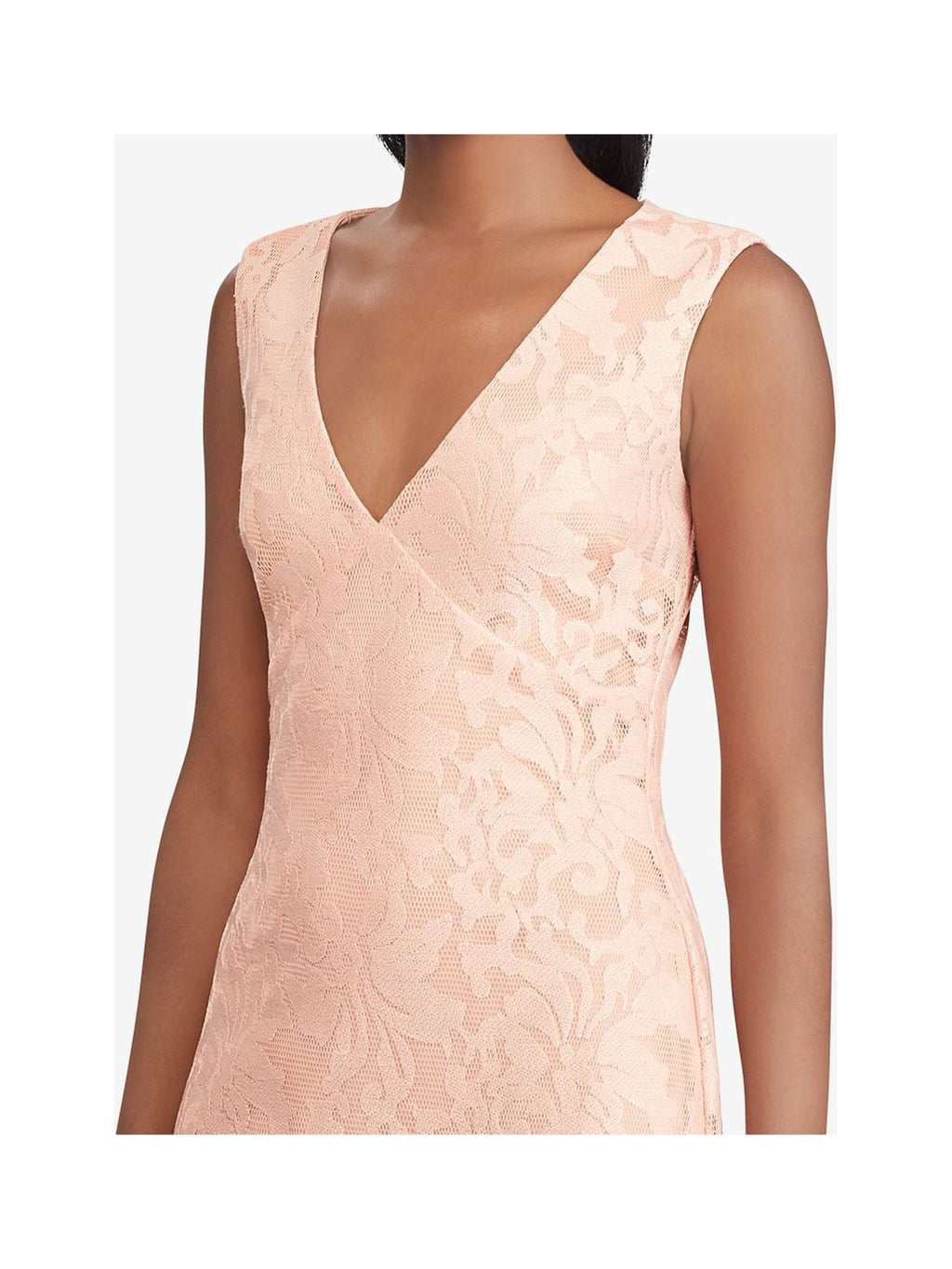 Pink Sleeveless V Neck Maxi Formal Dress S67229