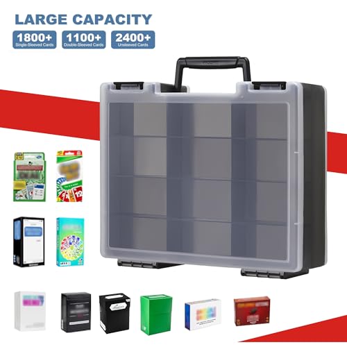 Clear Trading Card Storage Box for 3200+ Double Sided Card Deck Case N945255