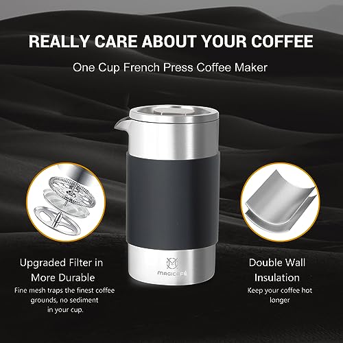 Single Serve 1 Cup Small Stainless Steel Thermal Double Walled French Press 350ML G384