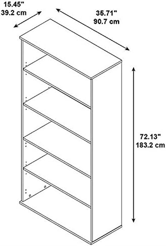 5 Shelf Bookcase in Mocha Cherry Q2846