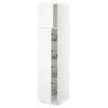 White High Cabinet with Door and Wire Baskets C5925