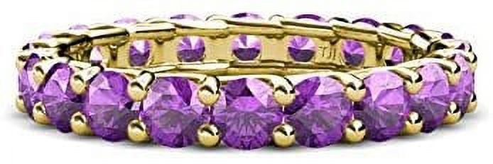 Amethyst 3.4mm Eternity Ring 14K Yellow Gold Y898572
