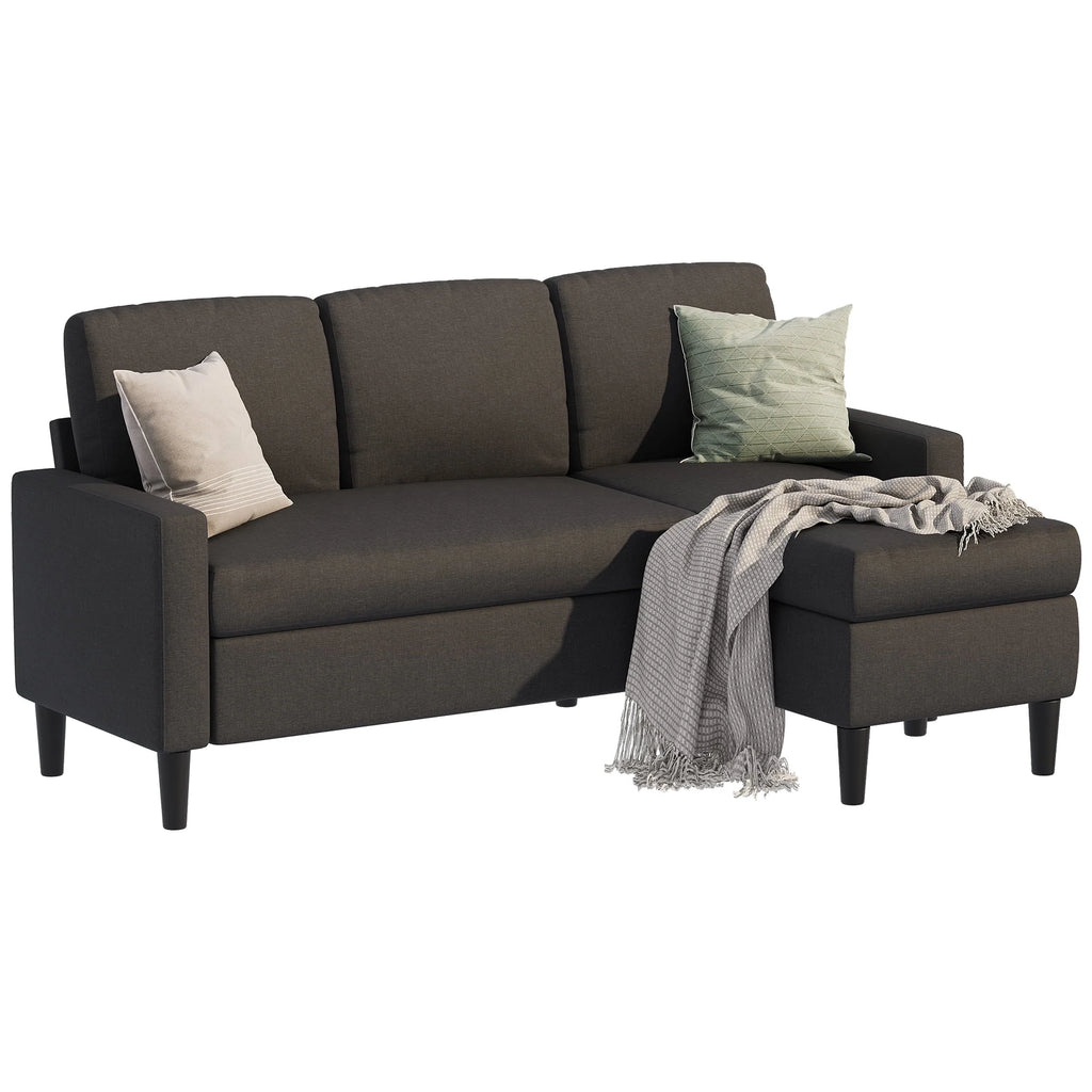 Convertible Sectional Sofa L-Shaped 3-Seat Couch with Reversible Chaise S57058