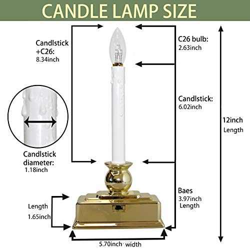 Set of 4 LED Flickering Candles with Gold Base D446827
