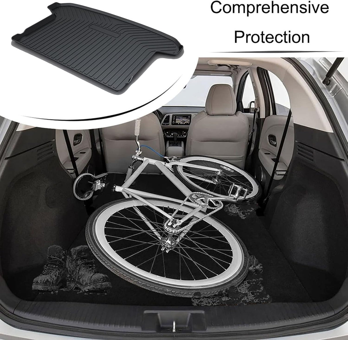Black Cargo Liner Trunk Mat Floor Mat Cargo Tray Pack of 2 O831735