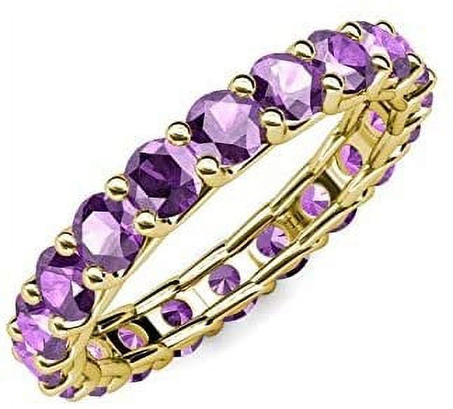 Amethyst 3.4mm Eternity Ring 14K Yellow Gold Y898572