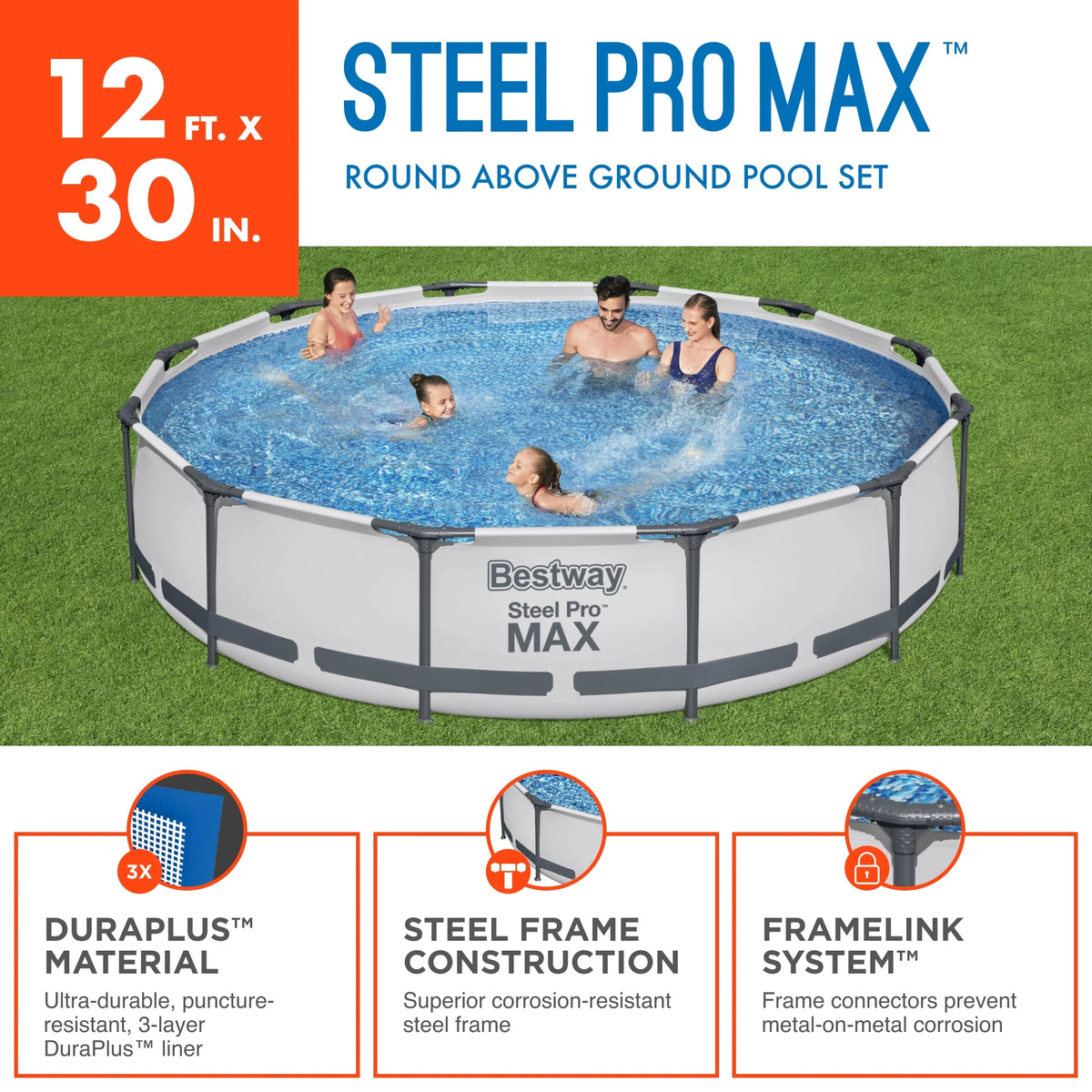 Steel Pro Max Swimming Pool Set with Filter Pump N13522