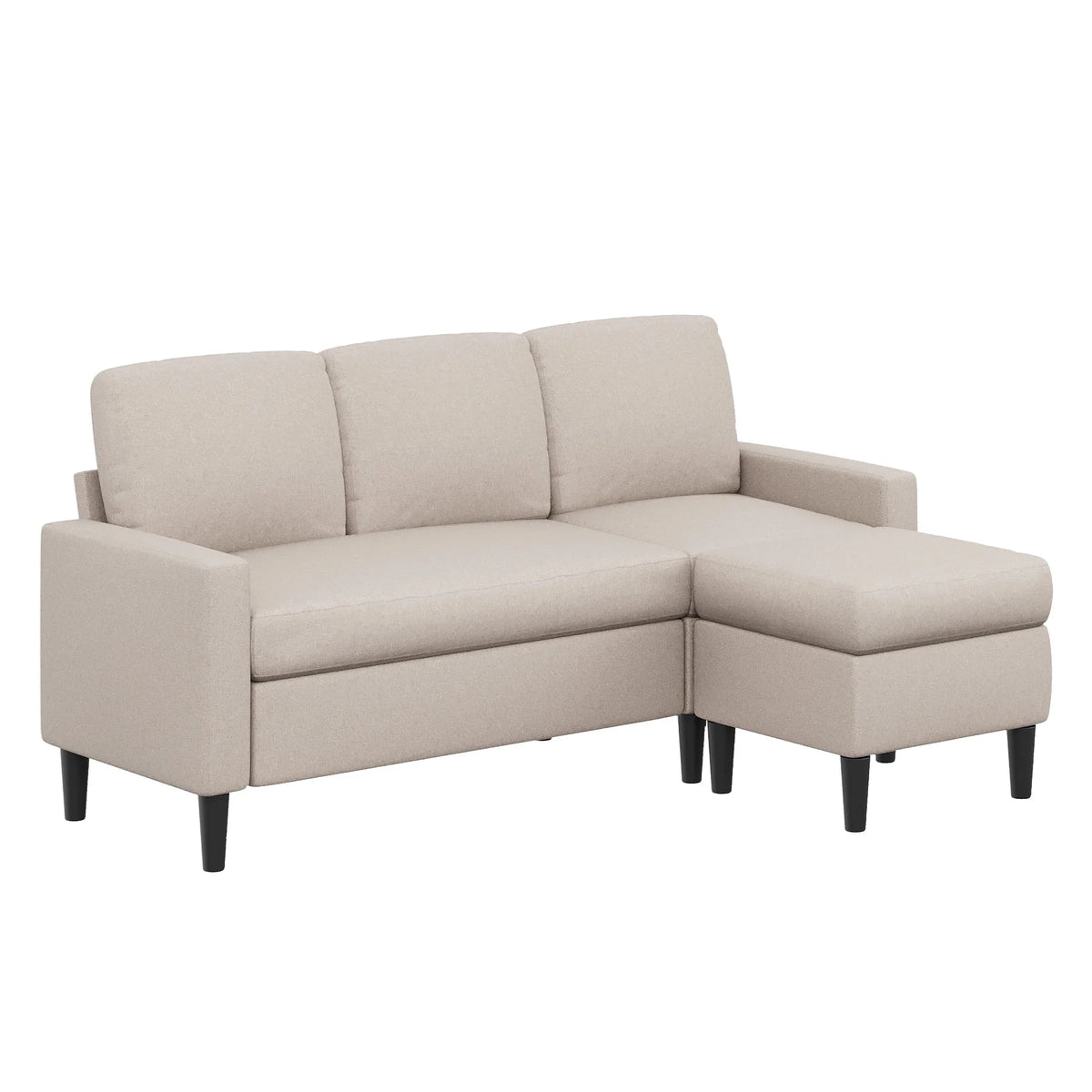 Convertible Sectional Sofa L-Shaped 3-Seat Couch with Reversible Chaise S57058