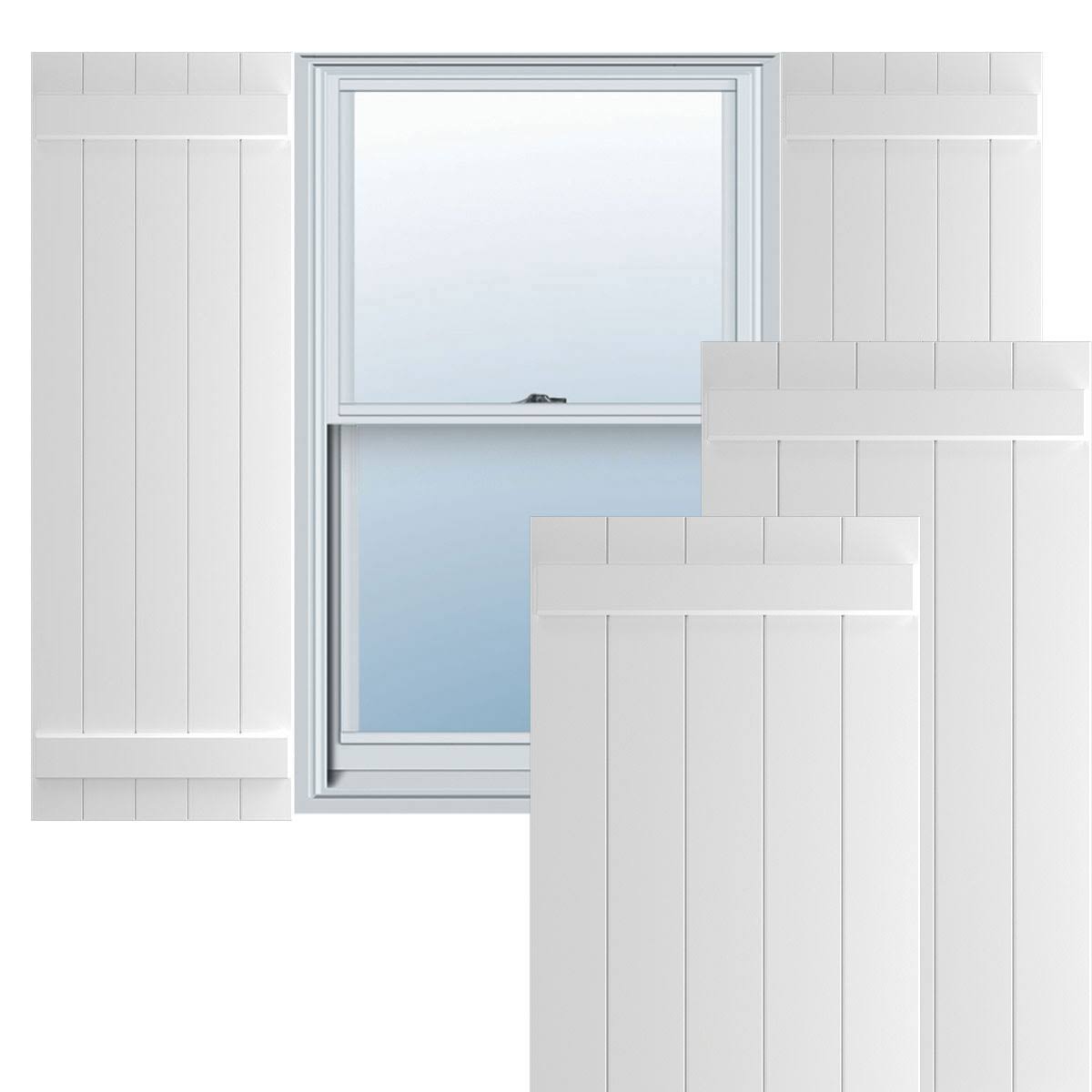 18x22W x 46x22H Exterior Five Board Composite Board-n-Batten Shutters (Per Pair) I6622