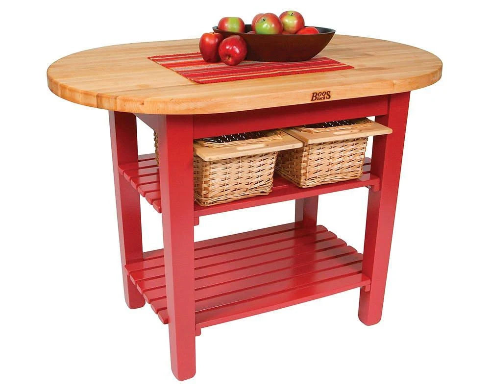 48 in Barn Red Eliptical Table T503