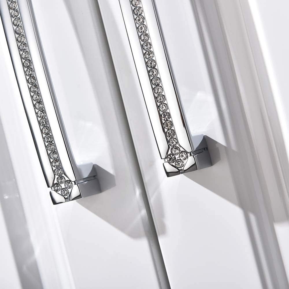 Polished Chrome Cabinet Hardware Handles 8 Pack 128mm Hole Center E146