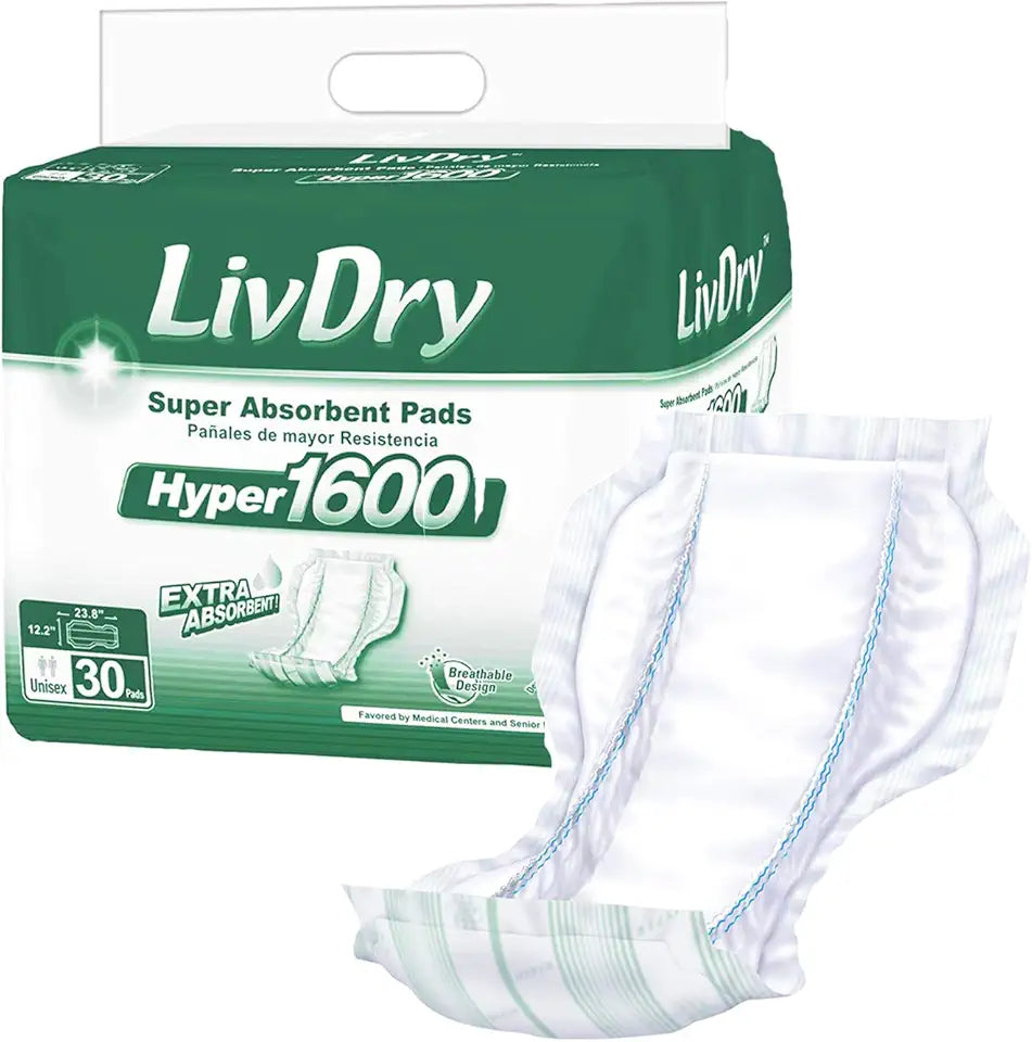 High Absorbency Incontinence Pad Insert, 30 Count A436388