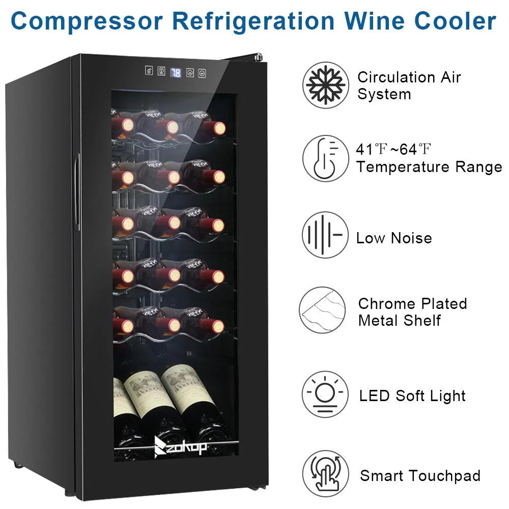 Black 18 Bottle Wine Cooler Y480772