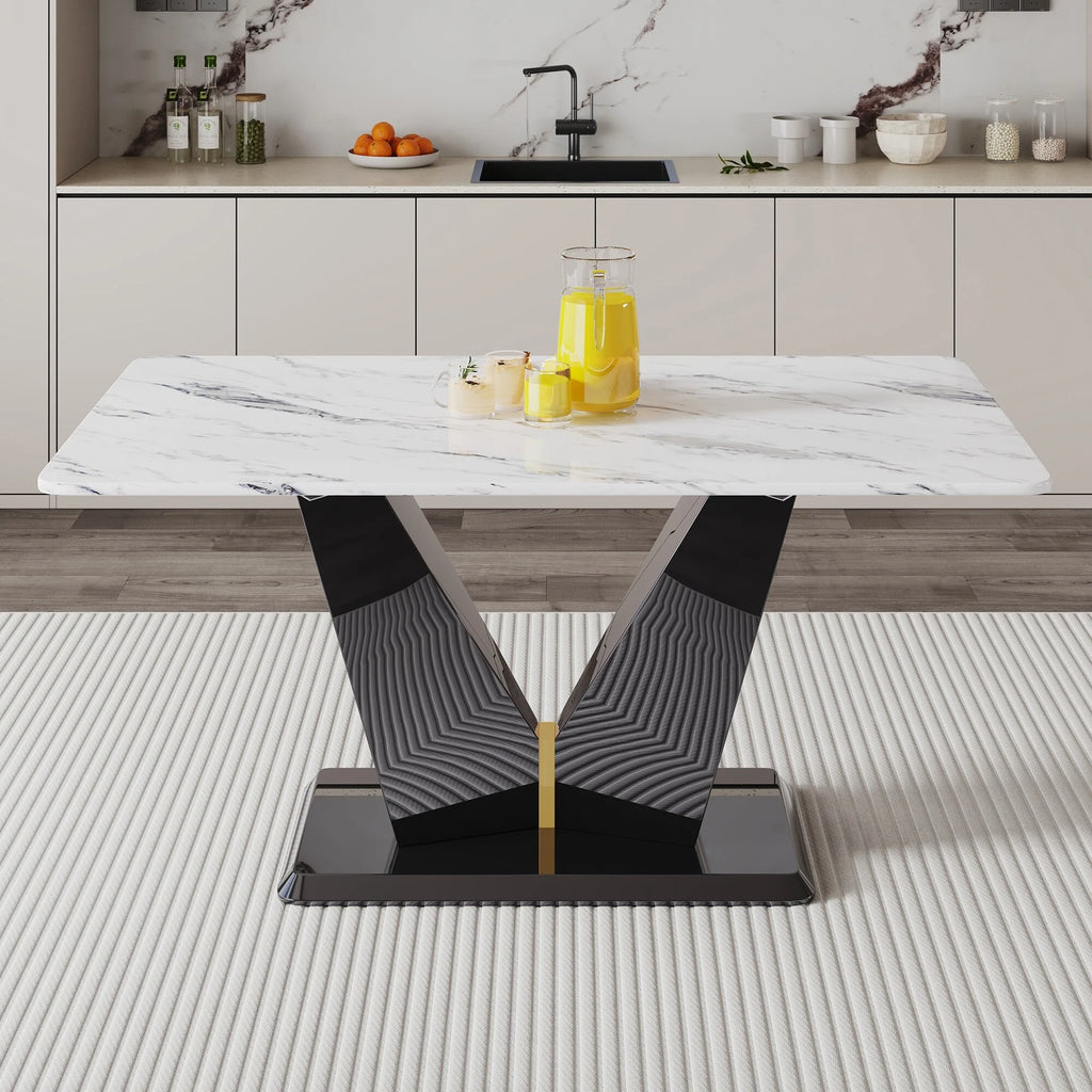 White Rectangular Dining Table A91112