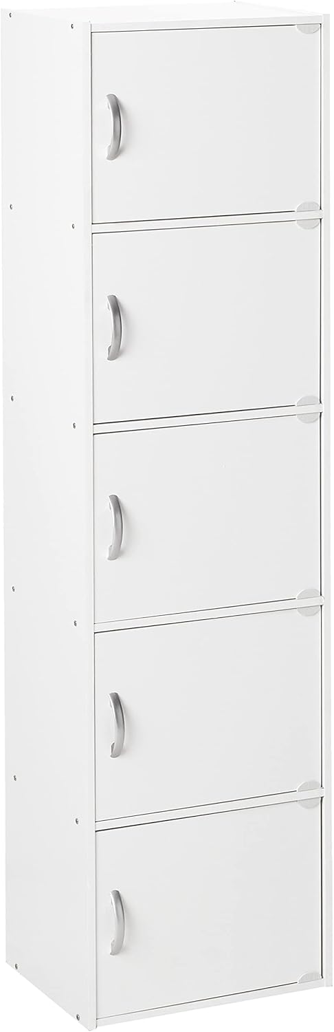 Black 5-Shelf Bookcase Cabinet S663