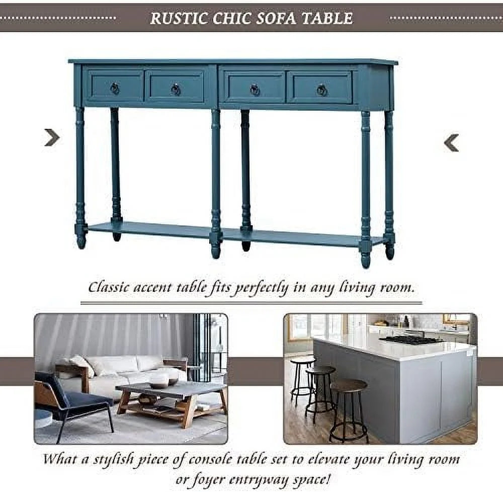 Slim Wood Console Table with Drawer 58 Inch S23527