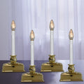 Set of 4 LED Flickering Candles with Gold Base D446827