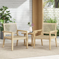 Wicker and Acacia Wood Outdoor Club Chairs, Set of 2 O971