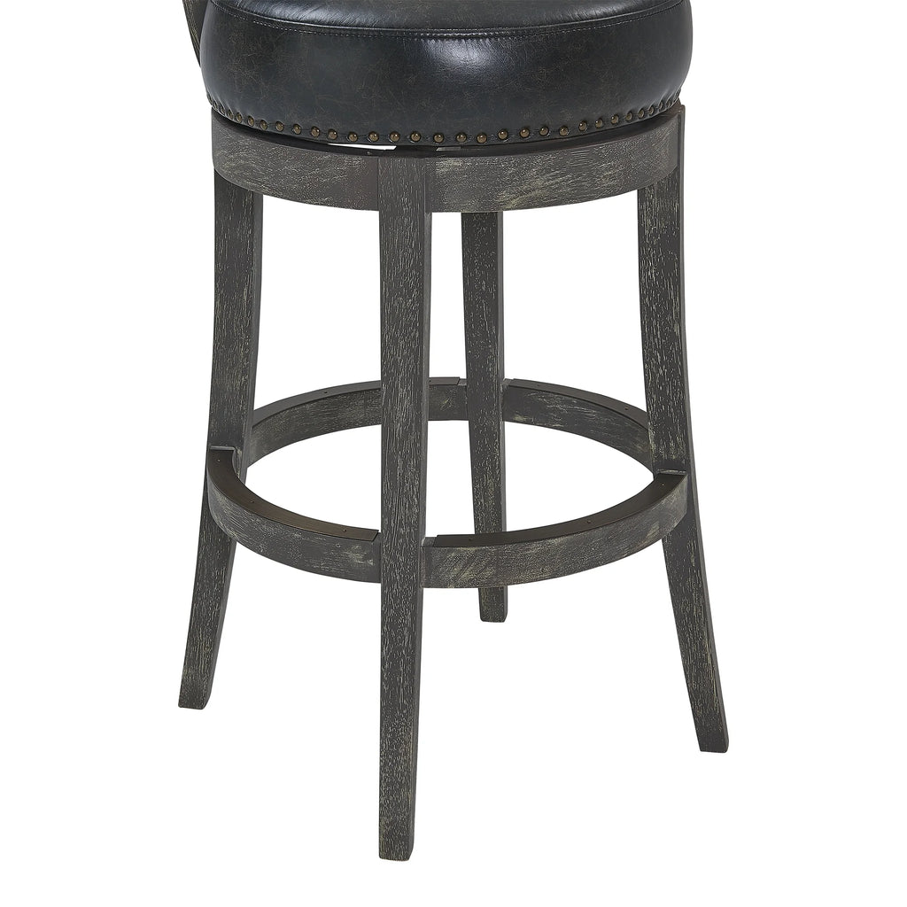 26" Wood Leather Swivel Counter Stool N36180