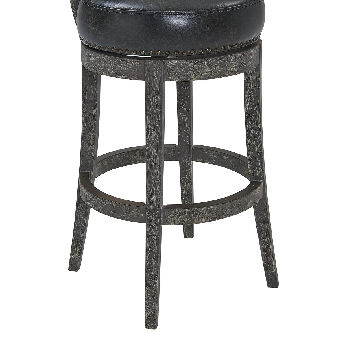 26" Wood Leather Swivel Counter Stool N36180