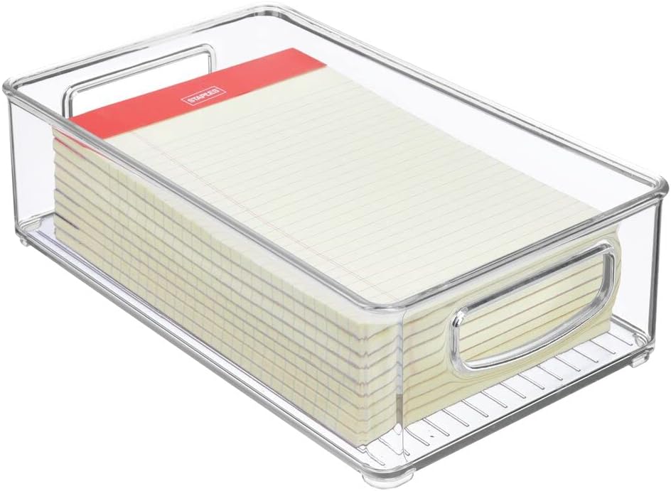 Clear Plastic Storage Container Bins with Handles, 8 Pack V239410