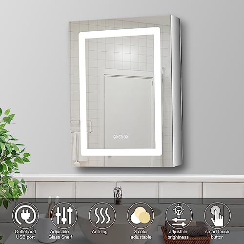 20 X 26 LED Medicine Cabinet with Mirror T248644
