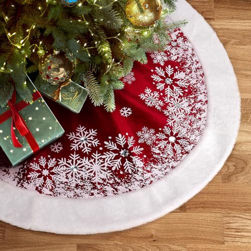 48 Inches Red Velvet Christmas Tree Skirt S79012