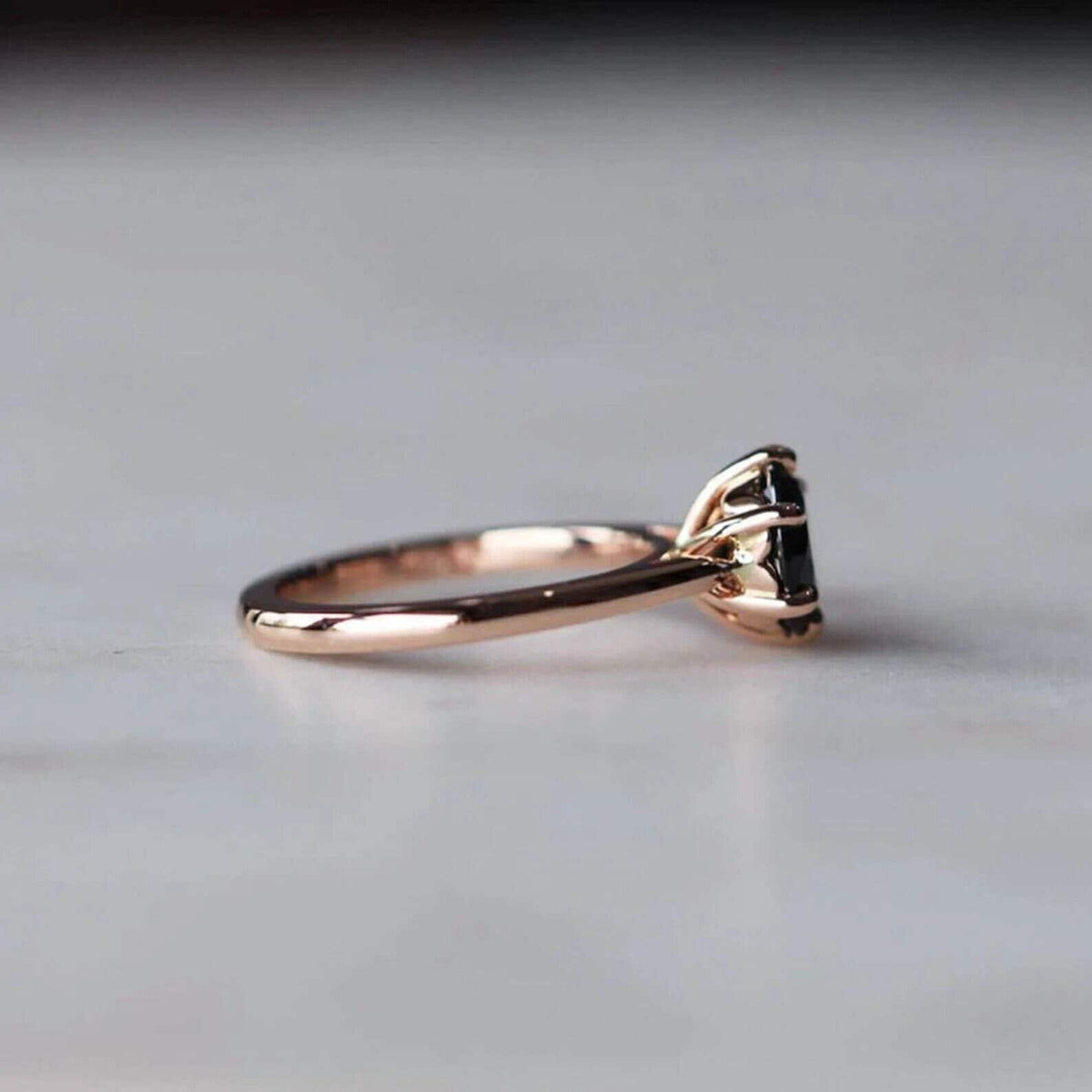 14k Rose Gold Teal Sapphire Ring K23506